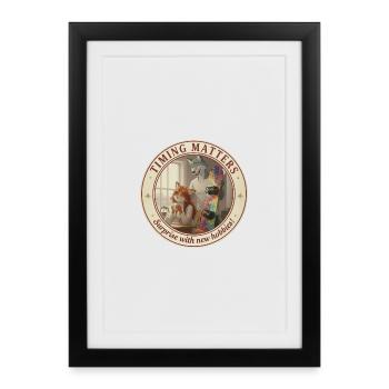 Fursona Timing Matters - Gerahmtes Poster (27 × 37 cm) - Schwarz - Vorne