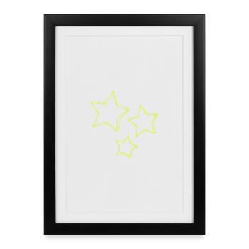 ETOILE. ETOILES. STAR. ETOILES. FÊTE. ANNIVERSAIRE - Affiche encadrée (27 × 37 cm) - noir - Devant