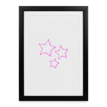 ETOILE. ETOILES. STAR. ETOILES. FÊTE. ANNIVERSAIRE - Affiche encadrée (27 × 37 cm) - noir - Devant