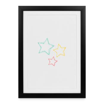 CHRISTMAS. STAR. STARS. CHRISTMAS ISLAND. NEW YEAR'S DAY - Framed poster (27 × 37 cm) - black - Front