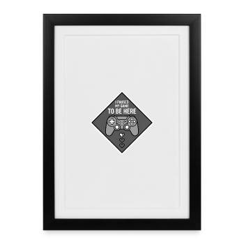 Pause Mode Gaming Heart Design - Framed poster (27 × 37 cm) - black - Front