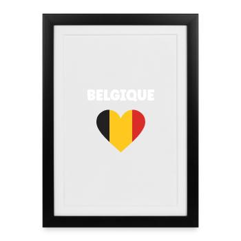 Belgium Tricolor Heart - Framed poster (27 × 37 cm) - black - Front
