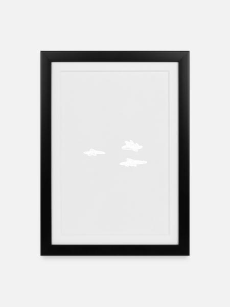 Wolken weiß - Gerahmtes Poster (27 × 37 cm) - Schwarz