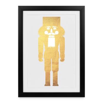 Nutcracker minimalist gold Christmas deluxe - Framed poster (27 × 37 cm) - black - Front