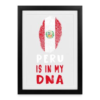 Peru is in my DNA design / gift idea - Framed poster (27 × 37 cm) - black - Front