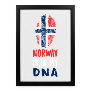 Norway is in my DNA Design/ Gift idea - Framed poster (27 × 37 cm) - black - Front