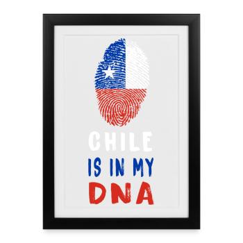 Le Chili fait partie de mon ADN - Affiche encadrée (27 × 37 cm) - noir - Devant