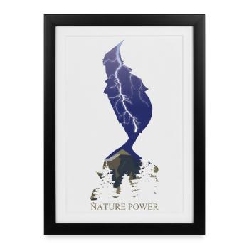 Lightning the power of nature - Framed poster (27 × 37 cm) - black - Front