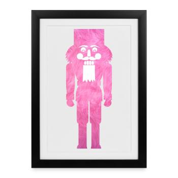 Casse-Noisette peluche moelleux Noël rose Cool - Affiche encadrée (27 × 37 cm) - noir - Devant