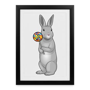Sucette de lapin - Affiche encadrée (27 × 37 cm) - noir - Devant