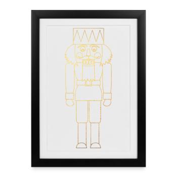 Nutcracker Gold Lines Christmas Christmas - Framed poster (27 × 37 cm) - black - Front