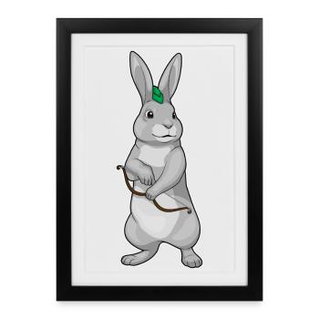 Arc d’archer lapin - Affiche encadrée (27 × 37 cm) - noir - Devant