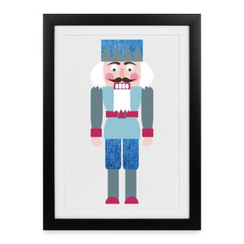 Nutcracker Jeans Christmas Xmas Decoration Wooden Figurine - Framed poster (27 × 37 cm) - black - Front