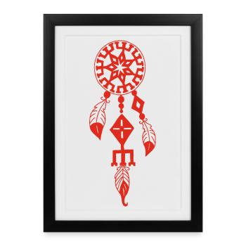 Attrape-rêve rouge - Affiche encadrée (27 × 37 cm) - noir - Devant