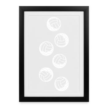 Volley-ball - Affiche encadrée (27 × 37 cm) - noir - Devant