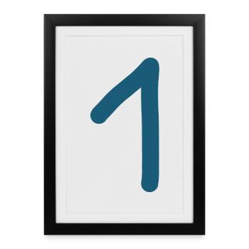 1 numéro un anniversaire - Affiche encadrée (27 × 37 cm) - noir - Devant