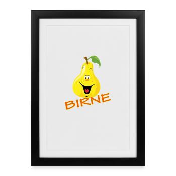 Poire - Affiche encadrée (27 × 37 cm) - noir - Devant