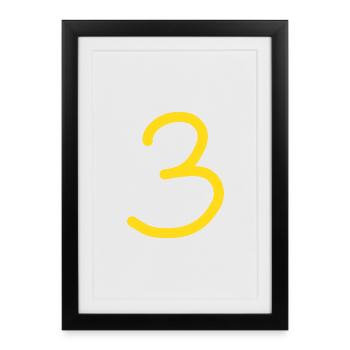 3 Numéro trois numéro anniversaire - Affiche encadrée (27 × 37 cm) - noir - Devant