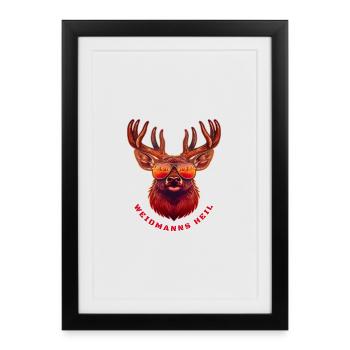 Deer Head Weidmann's Salvation Hunting Trophy Hunter - Framed poster (27 × 37 cm) - black - Front