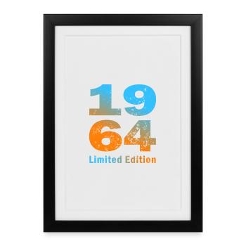 Birthday, born in 1964, limited edition Mug - Framed poster (27 × 37 cm) - black - Front