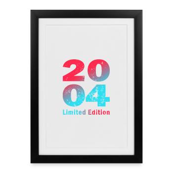 Birthday born in 2004 limited edition Shirt - Framed poster (27 × 37 cm) - black - Front