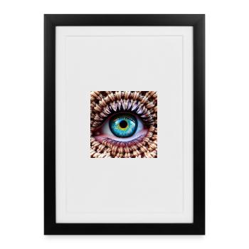 Colored Eye in Braided Net - Framed poster (27 × 37 cm) - black - Front