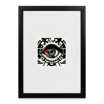 Machine Eye in the Geometry Kaleidoscope - Framed poster (27 × 37 cm) - black - Front