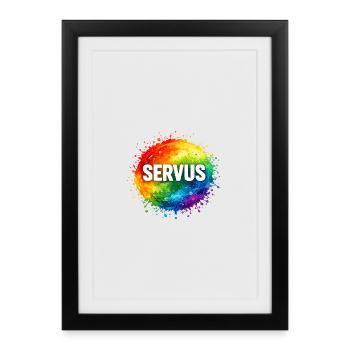 Colourful explosion SERVUS - Framed poster (27 × 37 cm) - black - Front