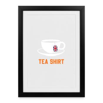 Tea Shirt – Calm Teacup Pun - Framed poster (27 × 37 cm) - black - Front