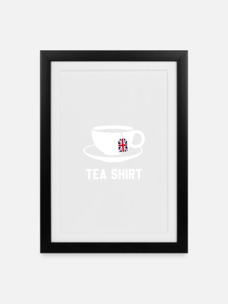 Tea Shirt – Calm Teacup Pun - Framed poster (27 × 37 cm) - black