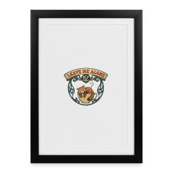 Cat in Vintage Mug, Leave Me Alone - Framed poster (27 × 37 cm) - black - Front