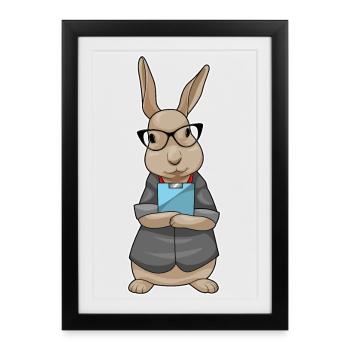 Bureau du Secrétaire Bunny Clipboard - Affiche encadrée (27 × 37 cm) - noir - Devant