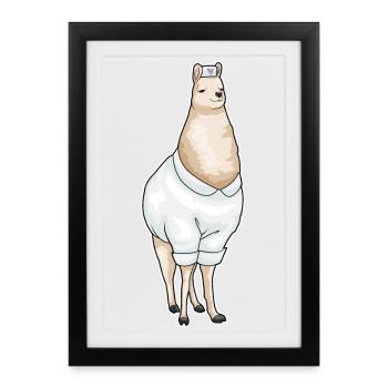 Infirmière Lama - Affiche encadrée (27 × 37 cm) - noir - Devant