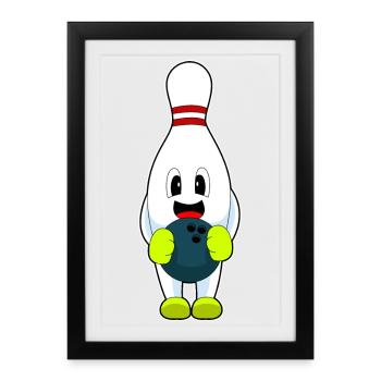 Bowling Bowling Ball Pin - Framed poster (27 × 37 cm) - black - Front