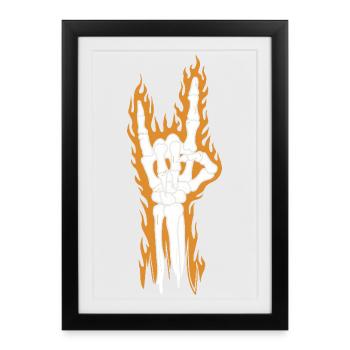 Main de roche ardente - Affiche encadrée (27 × 37 cm) - noir - Devant