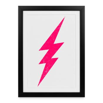 Neon Flash Illustrative Graphic - Framed poster (27 × 37 cm) - black - Front