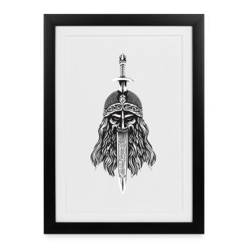 Draugr Awakened - Undead Viking Warrior - Framed poster (27 × 37 cm) - black - Front