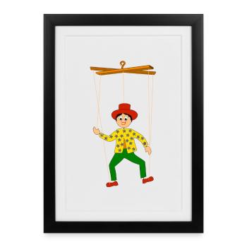 marionnettes - Affiche encadrée (27 × 37 cm) - noir - Devant