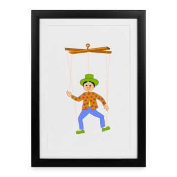 marionnettes - Affiche encadrée (27 × 37 cm) - noir - Devant