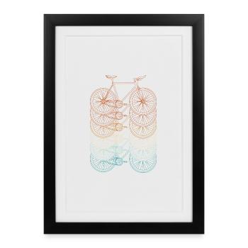 Gradient Bicycle Cascade - Framed poster (27 × 37 cm) - black - Front