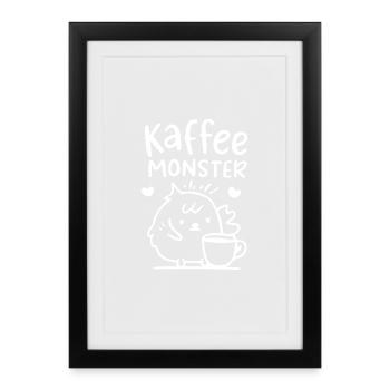 Illustration du monstre du café - Affiche encadrée (27 × 37 cm) - noir - Devant