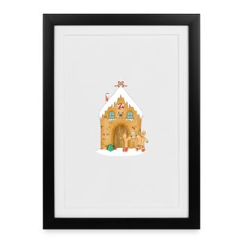 Gingerbread family - Framed poster (27 × 37 cm) - black - Front