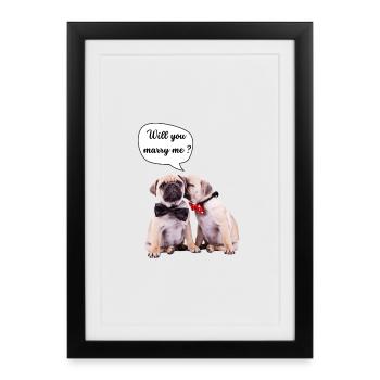 Will you marry me? - Framed poster (27 × 37 cm) - black - Front