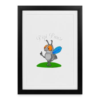 Besoin d’une toilette - Affiche encadrée (27 × 37 cm) - noir - Devant