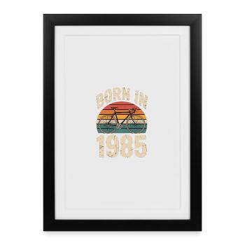 Vélo vintage né en 1985 Design - Affiche encadrée (27 × 37 cm) - noir - Devant