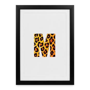 Leopard M Letter - Framed poster (27 × 37 cm) - black - Front