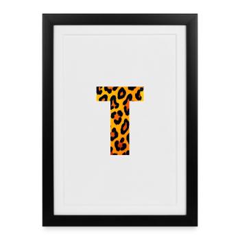 Leopard Gradient Feuerfell - Gerahmtes Poster (27 × 37 cm) - Schwarz - Vorne