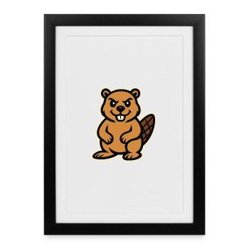 Biber - Gerahmtes Poster (27 × 37 cm) - Schwarz - Vorne