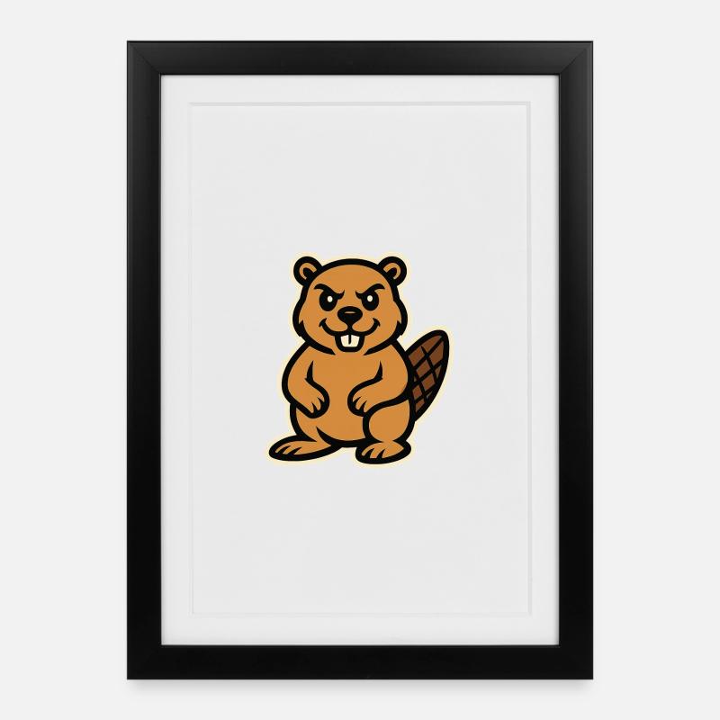 Beaver - Framed poster (27 × 37 cm) - black