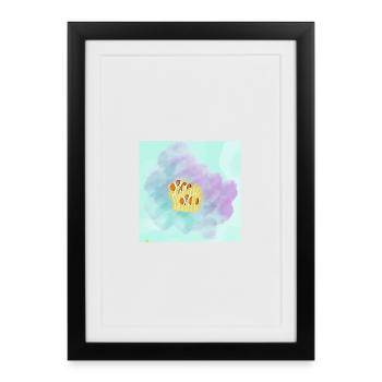 Pastel Clownfish Corail - Affiche encadrée (27 × 37 cm) - noir - Devant